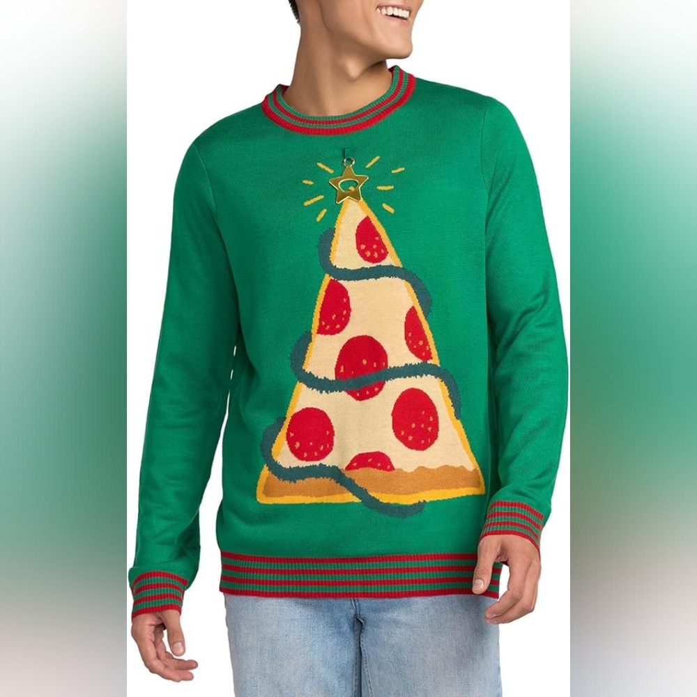 Tipsy Elves Pizza Ugly Christmas Sweater